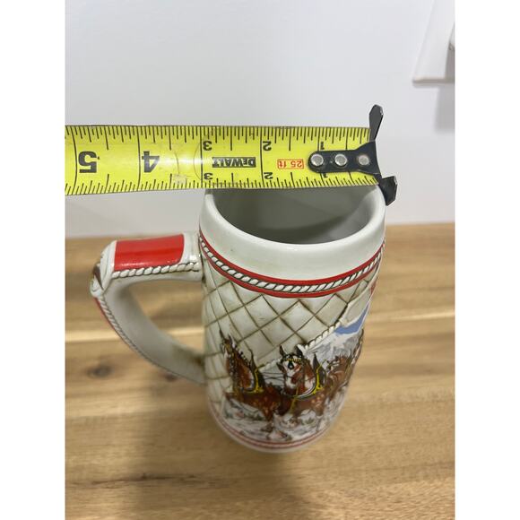 Vtg 1985 Budweiser Series 'A' Anheuser Busch Holiday Beer Stein Mug Clydesdale - Picture 8 of 9